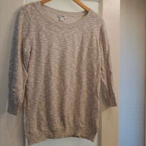 Slub knit 3/4 sleeve sweater
